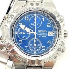 SEIKO セイコー クロノグラフ 腕時計 7T32-6K40 動作確認済 ジャンク SEIKO 7T32-6K40 クロノグラフ クオーツ ブルー文字盤 - メルカリ