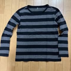 UNIQLO キッズ 長袖カットソー ボーダー 150cmのサムネイル