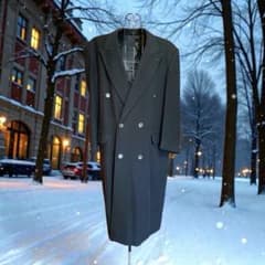 良品】カシミヤ100% 極上ロングチェスターコート ダブルブレスト