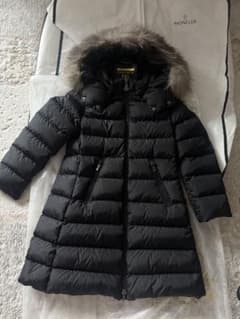 MONCLER 키즈 다운 재킷 퍼 첨부 블랙