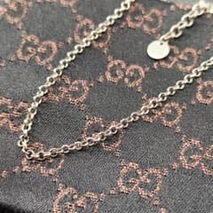 26369✨グッチ ネックレス あずきチェーン 燻加工 ラウンド Ag925 26369✨グッチ ネックレス あずきチェーン 燻加工 ラウンド Ag925