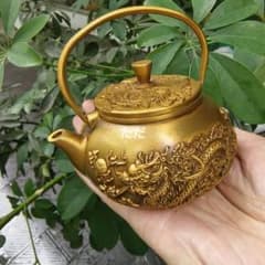 銅器 龍鳳茶壺 茶道具 煎茶器 工芸品 置物 - メルカリ