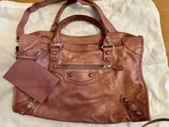 BALENCIAGA ピンク レザー ハンドバッグのサムネイル