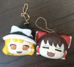 東方 ゆっくり魔理沙とゆっくり霊夢 スクイーズ マスコット 2種セット ガチャのサムネイル