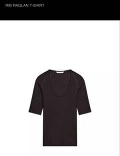 Rib Raglan ダークパープル 7分袖Tシャツ、ZARA製。のサムネイル