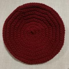 ハンドメイド ニットベレー帽 赤のサムネイル