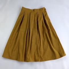 ROPE PICNIC フレアスカート マスタード タック 36 ひざ丈のサムネイル