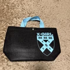 X-GIRL トートバッグ 黒/青 ロゴ入りのサムネイル