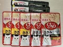 CIAO ささみ ホタテ味40g 5袋とチュール2本のサムネイル
