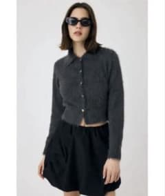 MOUSSY HEART BUTTON FEATHER カーディガングレーのサムネイル