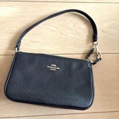 COACH コーチ レザー リストレット ポーチ ブラック 正規のサムネイル