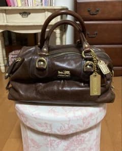 たた゛のにんけんさませんよう　COACH ブラウンレザー ハンドバッグ 中型のサムネイル