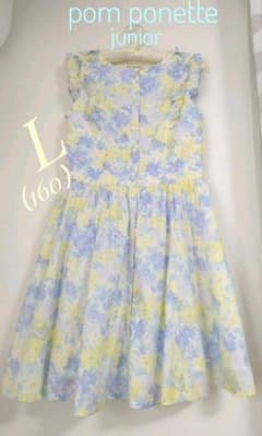 【*美品】pom ponette junior♡花柄ワンピース　L （160）のサムネイル