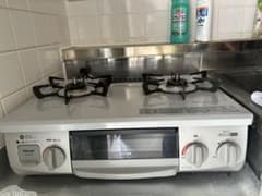 リンナイ ガスコンロ 2バーナー グレー