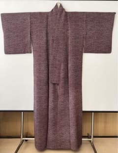 正絹　袷　小紋　小豆色　和服　着物のサムネイル
