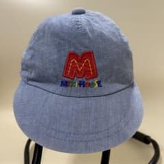 MIKI HOUSE ベビー　キャップ ブルー 飛行機刺繍　帽子のサムネイル