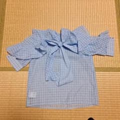 INGNI ブルー ブラウス 袖にフリフリ 後ろにリボンのサムネイル