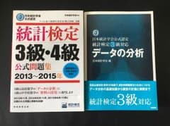 「統計検定3級・4級 公式問題集」 + 「統計検定3級 公式参考書」のサムネイル