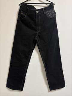 和柄切り替え デニムパンツ メンズ ブラックのサムネイル