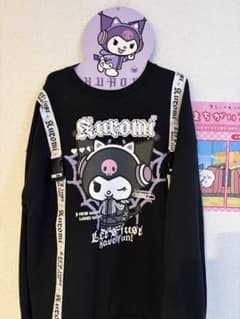 KUROMI クロミ プリント トレーナー ブラック Lサイズ クロミハンガー付のサムネイル