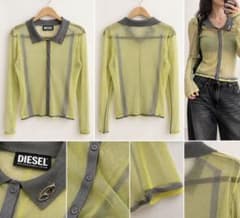 DIESEL ディーゼル シアーニット カーディガン 長袖 シースルー Y2K