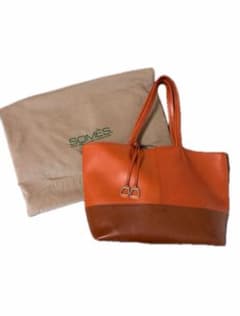 希少 限定カラー　SOMES ソメスサドル レザー トート　オレンジxブラウンのサムネイル