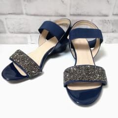 kamapon0531様 付きサンダル ミュール フラットヒール 紺