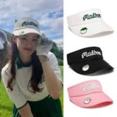 マルボンゴルフMalbon golf マーカー付き　サンバイザー　ブラックのサムネイル