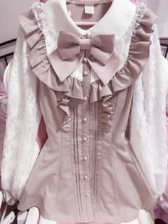 ♥SecretHoney袖レースピンタックフリルヨーク切替セットアップ ピンク♥のサムネイル
