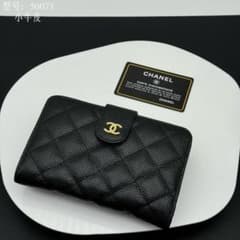CHANEL ブラック 三つ折り財布 キルティング - メルカリ