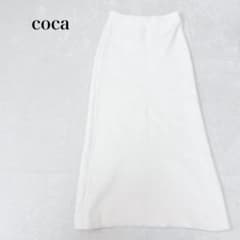 코카 워셔블 몰 니트 스커트 플레어 롱 길이 심플 깨끗한