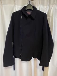値下げ】robe de chambre ポリ縮絨ライダース ネイビーM - メルカリ