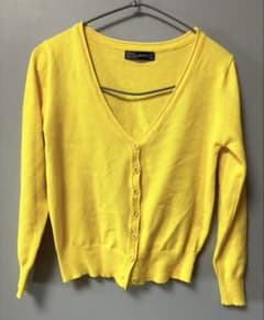 ZARA ザラ　イエロー ミモザカラー　 カーディガン　コットン混合のサムネイル