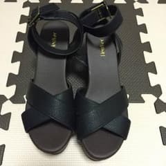 ヘザー クロス厚底サンダル Lサイズのサムネイル