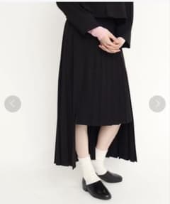 I am I IN FACT… レイヤード プリーツロングスカート ブラックのサムネイル