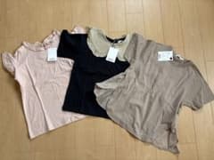 再値下げ新品未使用pairmanon トップス3枚セット130ピンク黒ベージュのサムネイル