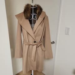 MaxMaraマックスマーラ フォックスファーキャメルフードコート40