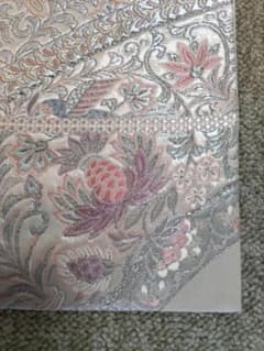 シルバー系 花柄刺繍 袋帯のサムネイル