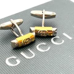 グッチ カフスボタン GGロゴ インターロッキング ゴールド シルバー