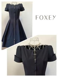 ☆フォクシーニューヨークフロントWジップワンピースダークネイビー40☆ ☆フォクシーニューヨークフロントWジップワンピースダークネイビー40