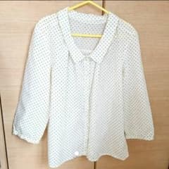 mogumogu様専用　【新品未使用】ドットシャツ　七分袖のサムネイル