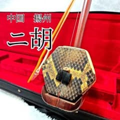 Erhu Folk Stringed Instrument, Snakeskin, with Case, Yangzhou, China, As-Is, Condition
