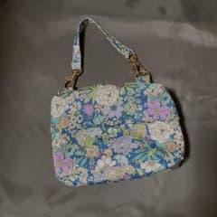 ハンドメイド ティッシュケース付きポーチ 花柄 ストラップ付のサムネイル
