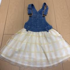 AURORA デニム ジャンバースカート チェック柄のサムネイル