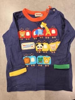 ミキハウス 動物プリント Tシャツ ネイビーのサムネイル