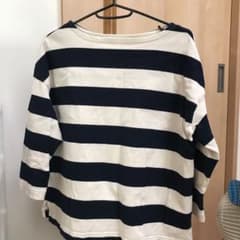 モモ様専用　無印良品　厚手ボーダーカットソー　7分袖　M-Ｌのサムネイル