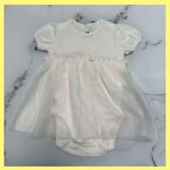 H&M ベビー ワンピース ロンパース 4-6M 70cm アイボリー チュール