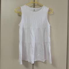 UNIQLO ティアード ノースリーブ ホワイト 160cm