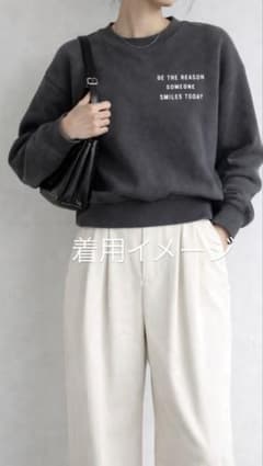 ロゴスウェット トレーナー バックプリント オーバーサイズ ダークグレー