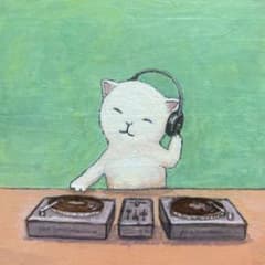 自作絵画 DJ NEKO 猫の絵 絵画 アクリル画 イラスト 手描き 原画